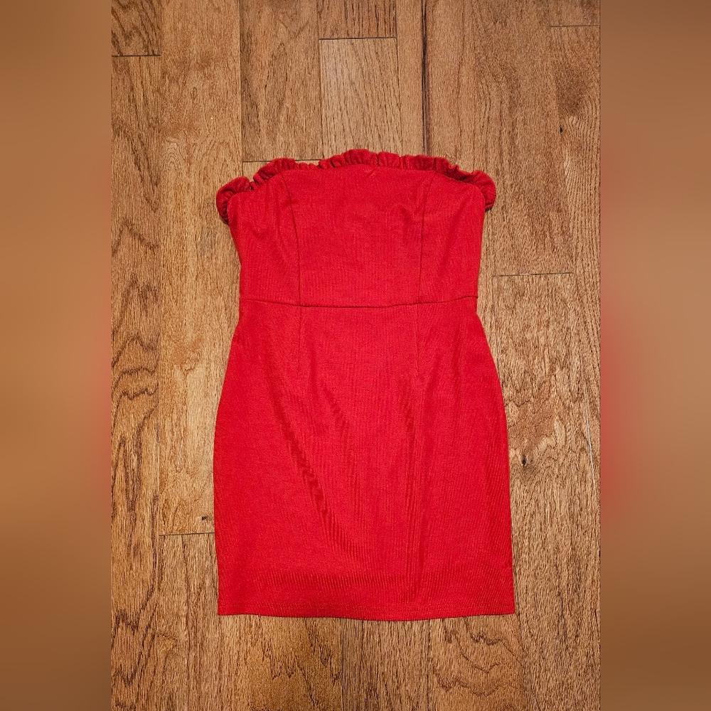 Red Ruffle Mini Dress size L